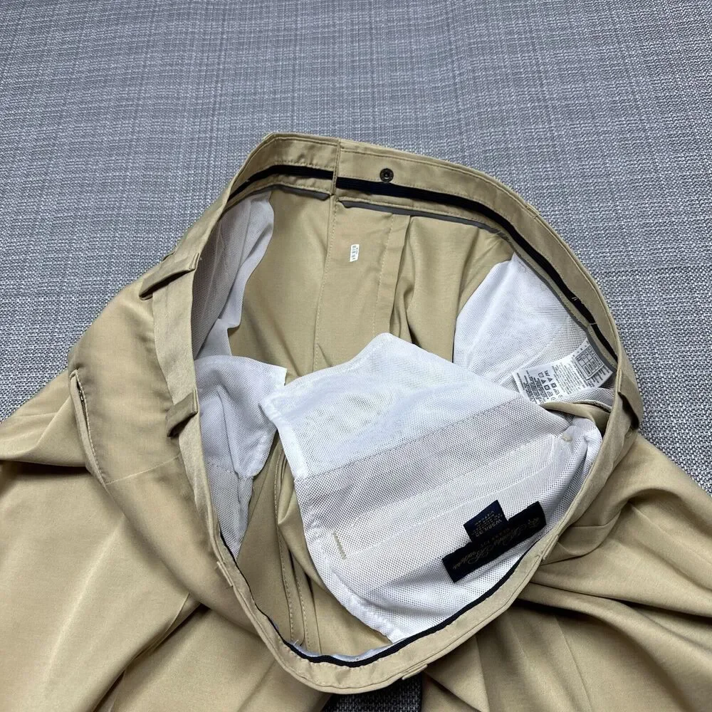 Brooks Brothers Golf Pants Mens‎ 38x32 Tan Clark Fit Chino Lightweight Comfort